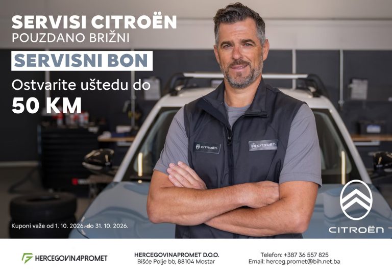 Citroën pripremio servisne bonove: Ostvarite popust do 50 KM na originalne rezervne dijelove
